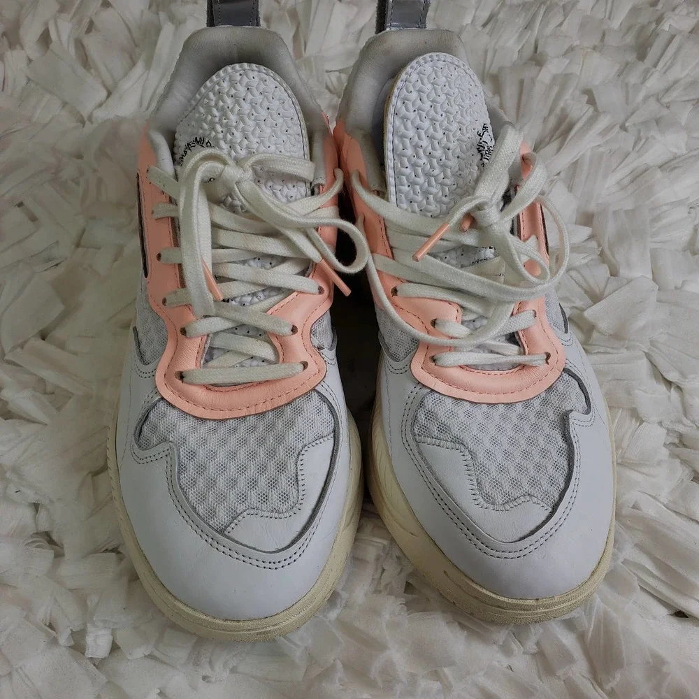 adidas Originals Women's Chunky Sneakers in White, Pink, Lime & Silver